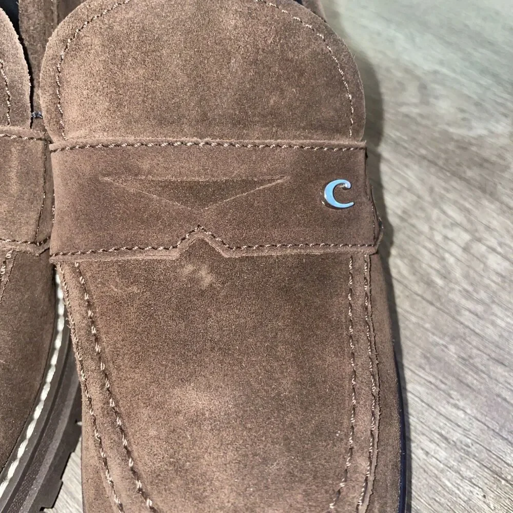 La Canadienne Suede Leather Lug Sole Platform Italy Penny Loafer Brown 10 VNC